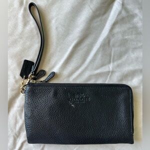 Coach Black Leather Wristlet